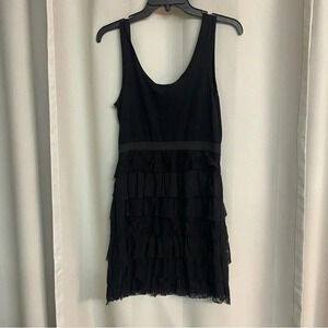 Xhilaration black sleeveless ruffled skirt dress size large
